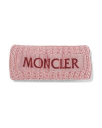 Cerchietto di lana lavorato a maglia rosa di Moncler