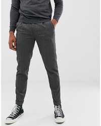 Chino a righe verticali grigio scuro di Burton Menswear
