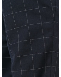 Chino di lana a quadri blu scuro di Pt01
