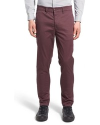 Chino in twill bordeaux