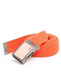 Cintura di tela a righe orizzontali arancione