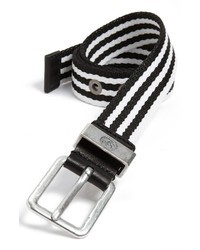 Cintura di tela a righe orizzontali bianca e nera