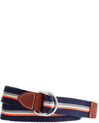 Cintura di tela a righe orizzontali bianca e rossa e blu scuro