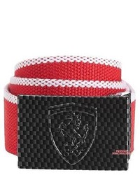 Cintura di tela a righe orizzontali bianca e rossa