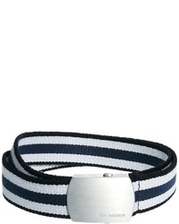Cintura di tela a righe orizzontali blu scuro di Ben Sherman