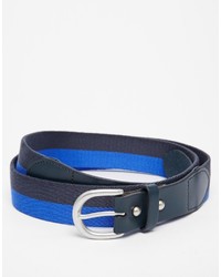 Cintura di tela a righe orizzontali blu scuro di Lyle & Scott