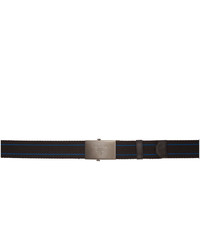 Cintura di tela a righe orizzontali nera di Prada