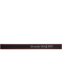 Cintura in pelle a righe orizzontali nera di Alexander McQueen