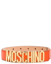 Cintura in pelle arancione di Moschino