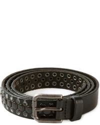 Cintura in pelle con borchie nera di Dolce & Gabbana