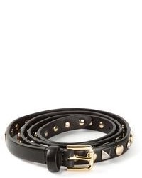 Cintura in pelle con borchie nera di Dolce & Gabbana