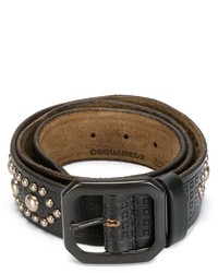Cintura in pelle con borchie nera di DSQUARED2
