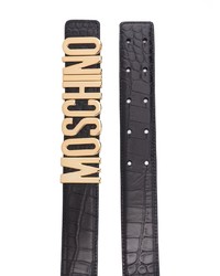 Cintura in pelle decorata nera di Moschino