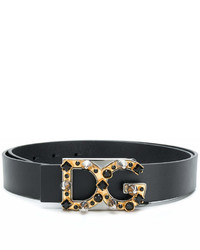 Cintura in pelle decorata nera di Dolce & Gabbana