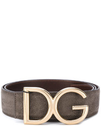 Cintura in pelle grigio scuro di Dolce & Gabbana