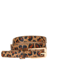 Cintura in pelle leopardata marrone di Asos