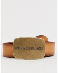 Cintura in pelle marrone chiaro di Calvin Klein Jeans