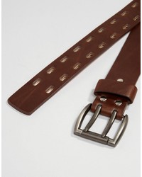 Cintura in pelle marrone scuro di Reclaimed Vintage