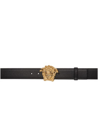 Cintura in pelle nera e dorata di Versace
