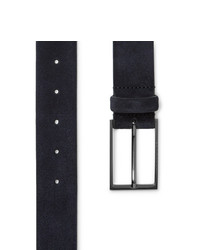 Cintura in pelle scamosciata blu scuro di Hugo Boss