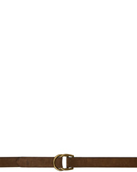 Cintura in pelle scamosciata marrone scuro di Polo Ralph Lauren