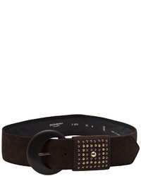 Cintura in pelle scamosciata marrone scuro di Yves Saint Laurent