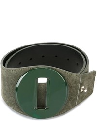Cintura in pelle scamosciata verde scuro di P.A.R.O.S.H.