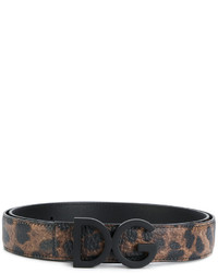 Cintura in pelle stampata nera di Dolce & Gabbana