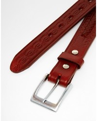 Cintura in pelle tessuta marrone di Reclaimed Vintage