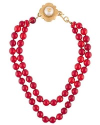Collana con perline rossa di Chanel