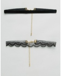 Collana di velluto nera di Reclaimed Vintage