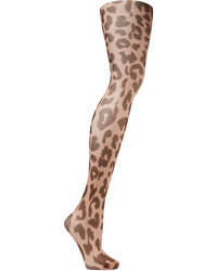 Collant leopardato marrone