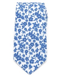 Cravatta a fiori bianca e blu