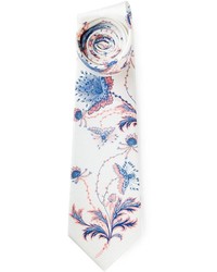 Cravatta a fiori bianca di Alexander McQueen