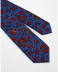 Cravatta a fiori blu scuro di Asos