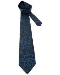 Cravatta a fiori blu scuro di Fendi