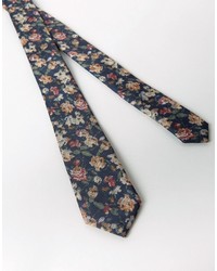 Cravatta a fiori blu scuro di Asos