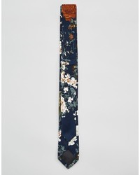 Cravatta a fiori blu scuro di Reclaimed Vintage