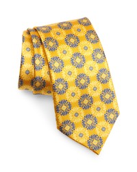 Cravatta a fiori gialla