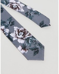 Cravatta a fiori grigia di Asos