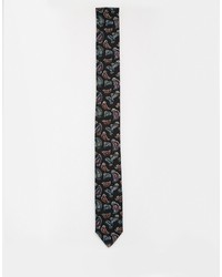 Cravatta a fiori nera di Reclaimed Vintage