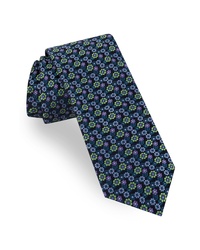 Cravatta a fiori verde scuro