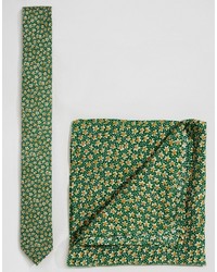 Cravatta a fiori verde di Asos