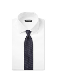 Cravatta a pois blu scuro e bianca di Tom Ford