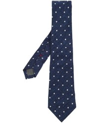 Cravatta a pois blu scuro di Brunello Cucinelli
