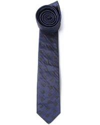 Cravatta a pois blu scuro di Lanvin