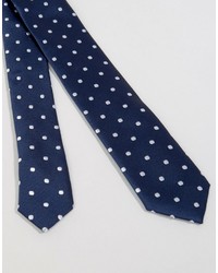 Cravatta a pois blu scuro di Reclaimed Vintage