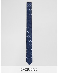 Cravatta a pois blu scuro di Reclaimed Vintage