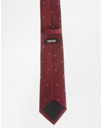 Cravatta a pois bordeaux di Asos