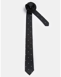 Cravatta a pois nera di Asos